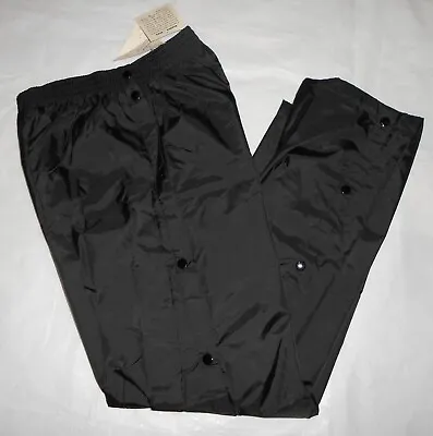 Acadia Nylon Wind Track Athletic Warm Up Pants Small Black Windbreaker Swishy • $19.99