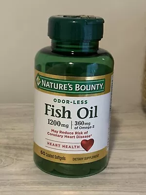 $10 • Buy Nature’S Bounty Fish Oil, 2400Mg, 1200Mg Of Omega-3, 60 Coated Softgels
