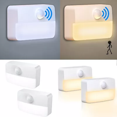 Battery Motion Sensor Night Lights Brightness LED Dusk To Dawn Stair Lamp Light • £5.99