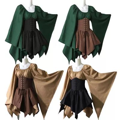 Women Gothic Victorian Dress Vintage Renaissance Medieval Fancy Cosplay Costume • £22.99