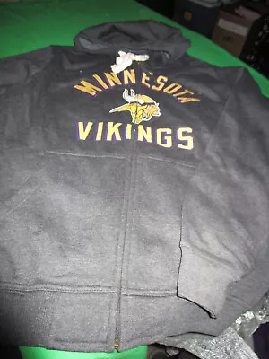 New Nfl Minnesota Vikings Football Mens Zip Hooded Hoodie Sweatshirt Gray Xl • $26.99