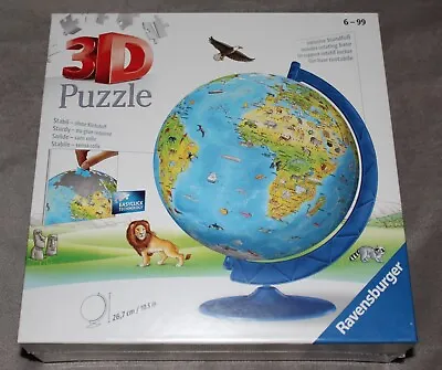 Ravensburger 3D Jigsaw Puzzle Earth Model World Globe 187 Pieces & Stand NEW • $12.95