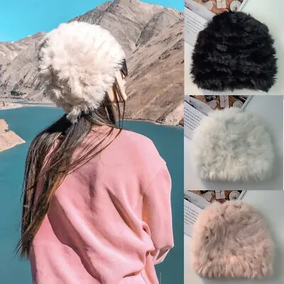Cap Lightweight Real Fur Rabbit Mink Beanie Soft Russian Cossack Hat Winter Ski • $13.22