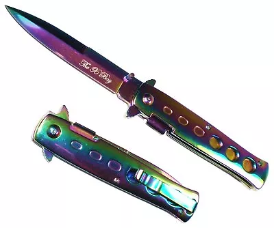 Assist Open RAINBOW MILANO Pocket Knife-Collectible With A  Splash Of Color • $9.88