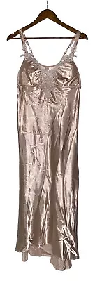 Flora Nikrooz Stella Lacey Plunging Satin Maxi Gown Romantic Evening Large NWT • $33.99