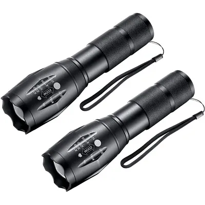 2-Pack T6 LED Tactical Flashlight High Lumens Lights With 18650 Battery | 5 Mode • $13.39