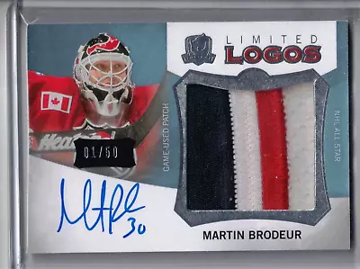 2012-13 UD The Cup Hockey Martin Brodeur Limited Logos Patch Auto 01/50 Card • $936.11