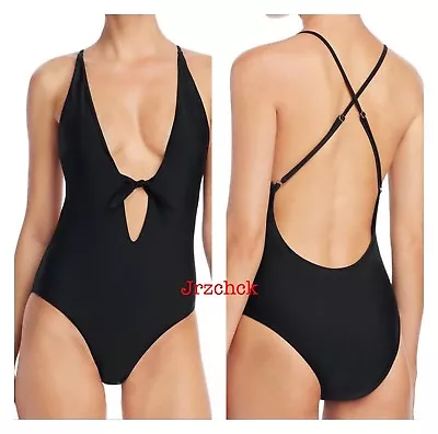 NWT 6 Shore Road By Pooja X Back One Piece Cut Out Swimsuit Black SZ XS • $49.99