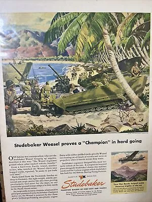 1945 Vintage STUDEBAKER WEASEL Full Page Magazine Print Ad WORLD WAR II • $10.99