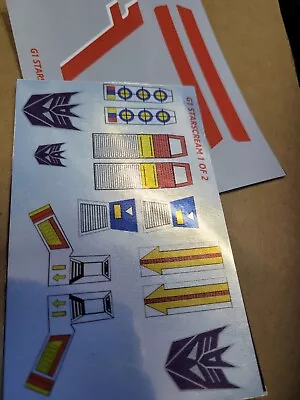Transformers G1 Repro Stickers For G1 Starscream  • $15
