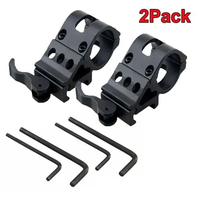 2pack 30mm Offset Picatinny/Weaver Rail Mount For Flashlight &Quick Release US • $10.99