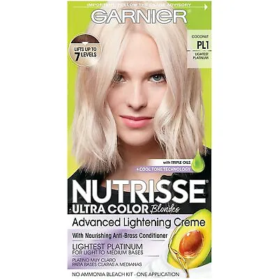 Garnier Nutrisse PL1 Lightest Platinum Hair Color Coconut Ultra Color Blondes  • $11.95