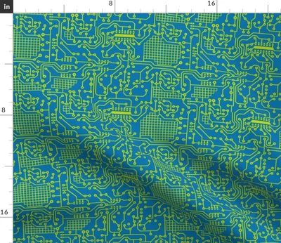 $18 • Buy Computer Tech Robot Circuit Boy Binary Geek Spoonflower Fabric By The Yard
