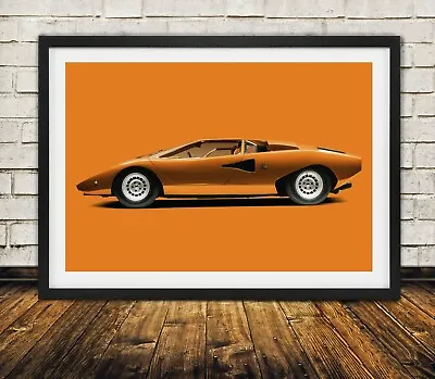 Styled Lamborghini Countach 1980s - High Quality Premium Poster Print • $39.95