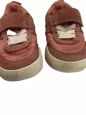 ZARA Baby Toddler Girls 21/5.5 Tennis Sneaker Shoes Suede / Nylon Pink • $13