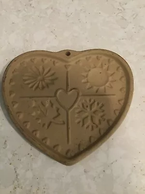 PAMPERED CHEF Stoneware SEASONS OF THE HEART Cookie Mold~1997 Heritage~ In Box • £9.64