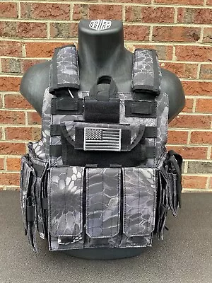 Black Scorpion Camouflage Tactical Vest Plate Carrier Military Camo - Adjustable • $79