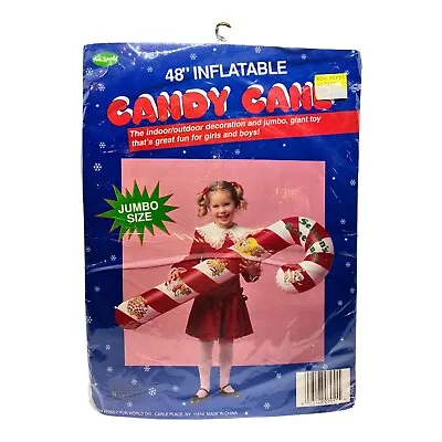 $11.99 • Buy Fun World 48” Inflatable Candy Cane Christmas Indoor/Outdoor Decor Vintage 80s