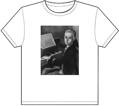 YOUNG MOZART PLAYING PIANO T-SHIRT TEE PICTURE PHOTO Child Kid Keyboard 1530 • $21.99