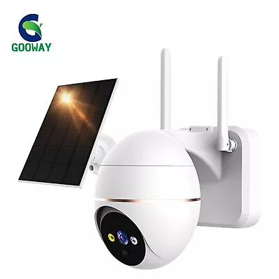 360° Wireless Security Camera Home WiFi IP Solar Powered Energy CCTV PTZ Outdoor • £39.99