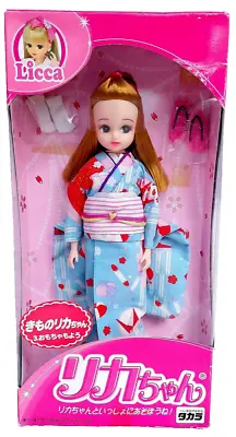 Vintage 1987 Takara Licca-Chan Doll In Blue Kimono 9  Japan US SELLER • $86.99