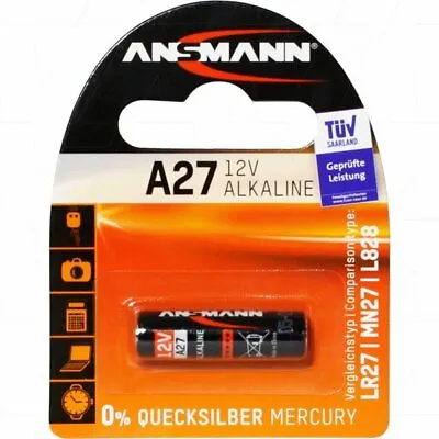 Ansmann A27 12V Alkaline Battery Replaces 27A A27 G27A GP27A L828 MN27 • $14.99