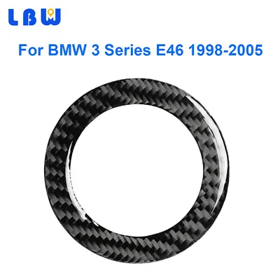 $12.27 • Buy Carbon Fiber Steering Wheel Logo Emblem Ring Trim For BMW 3 Series E46 1998-2005