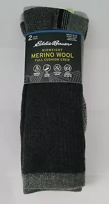 Eddie Bauer Midweight (Merino Wool) Full Cushion 2CrewPairSocks Sz. 6-12 TAG • $12.29