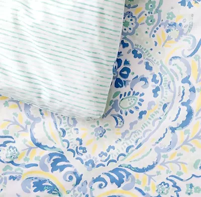 MARTHA STEWART Yasmin Duvet 3pc Set-1 Duvet Cover 2 Pillow Shams 100% Cotton • $54.99