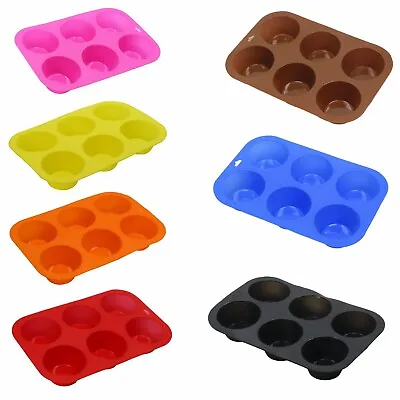 £6.99 • Buy 2x 6 Cup Cake Muffin Bun Fairy Cakes Yorkshire Pudding Tray Non Stick Pan Mould