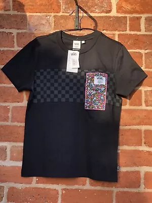 £7 • Buy Vans T Shirt Made With Liberty Fabric | Small New With Tags| Black