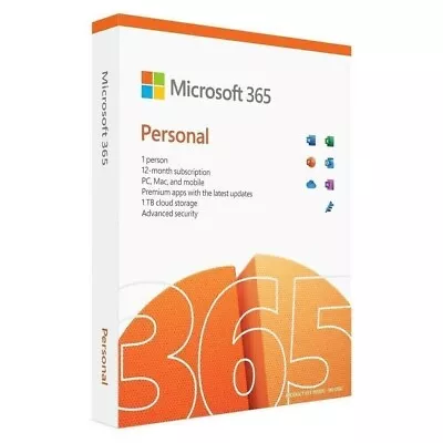 Microsoft 365 Personal Office 365 Apps PC Mac Tablet Phone 1 Year SKU1020 • £48.99