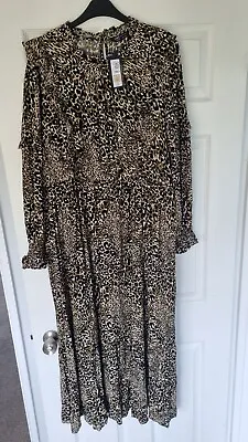 £13 • Buy M&S Frilled Leopard 🐆 Print Dress 20 Long