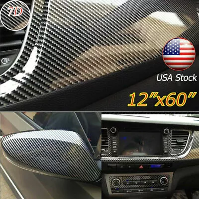 5D 7D Glossy Carbon Fiber Vinyl Film Car Interior Wrap Stickers Auto Accessorie* • $4.79