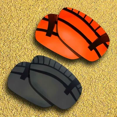 2 Pairs Polarized Lenses Replacement For-Oakley C Wire 2011-Black&Orange Red • $15.79