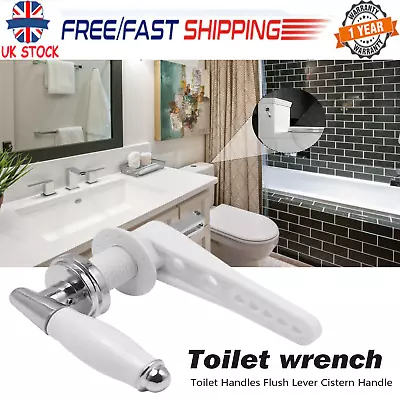 Toilet Flush Handle Bathroom Traditional Ceramic Cistern Lever Replacement UK • £8.99