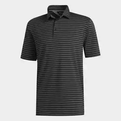 £15 • Buy Adidas Golf Essential Striped Polo Shirt, Black/Grey, Adult Small 34-37  Chest