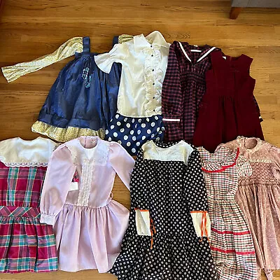 Vintage 50s - 80s Girls Dresses Lot Of 9  Sizes 5t - 12 Years • $9.95
