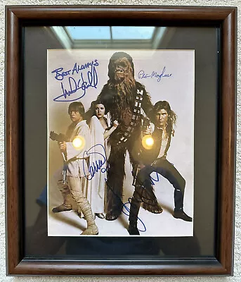 Star Wars Framed 8x10 Autograph Print (Reprint): Hamill Fisher Ford Mayhew • $22.99