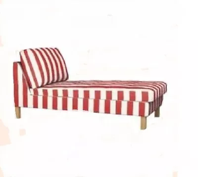 Genuine Ikea Karlstad Cover Add-on Chaise Longue - Rannebo Red/White 401.582.96 • £100