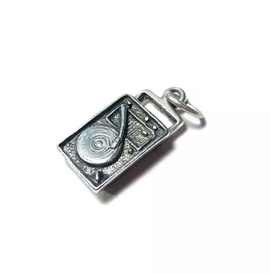 Silver Record Player Charm Phonograph Turntable Dangle Small 5/8” • $12.99