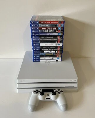 $450 • Buy Sony PlayStation 4 PS4 Pro 1TB Glacier White Console + 16 Games Bundle