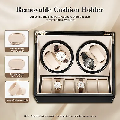 4+6 Luxury Automatic Rotation Watch Winder Leather Storage Case Display Box Gift • $56