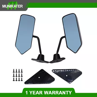 2X BLACK Universal F1 Style Car Racing Reamview Side Wing Mimos Convex Glass • $43.09