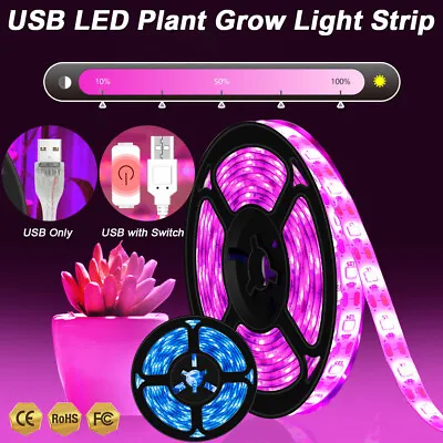 £6.49 • Buy USB LED Grow Light Strip Full Spectrum Strip Indoor Plant Flower Growing Lamp UK