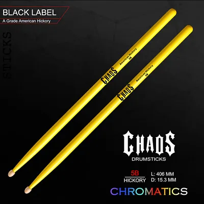 $24 • Buy Drum Sticks Chaos 5b Drumsticks – Chromatics Yellow Drum Sticks American Hickory