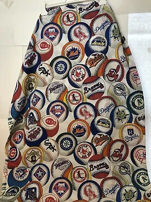 Vintage 90s MLB Baseball Logos Twin Size Flat Sheet 1994 Bibb Fabric 6D • $24.99