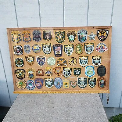 Lot Of 45 Vintage Florida Police Patches Custom Framed Display 36 X24  Wall Hang • $199.99