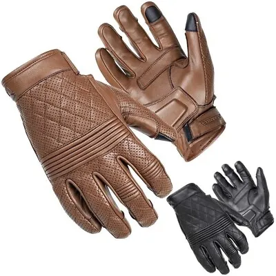 Cortech Scrapper Mens Street Leather Motorcycle Gloves Tan/Black - FREE SHIPPING • $13.95