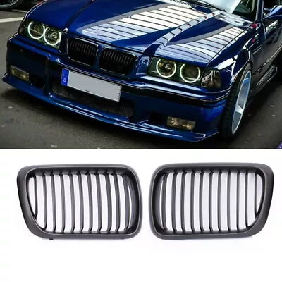 Front Matte Black Kidney Sport Hood Grill Grille For BMW E36 1992-1996 318i 325i • $36.99